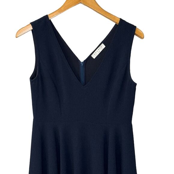 Sandro Double V-Neck Sleeveless Fit and Flare Navy Dress Womens size Medium - Picture 1 of 8